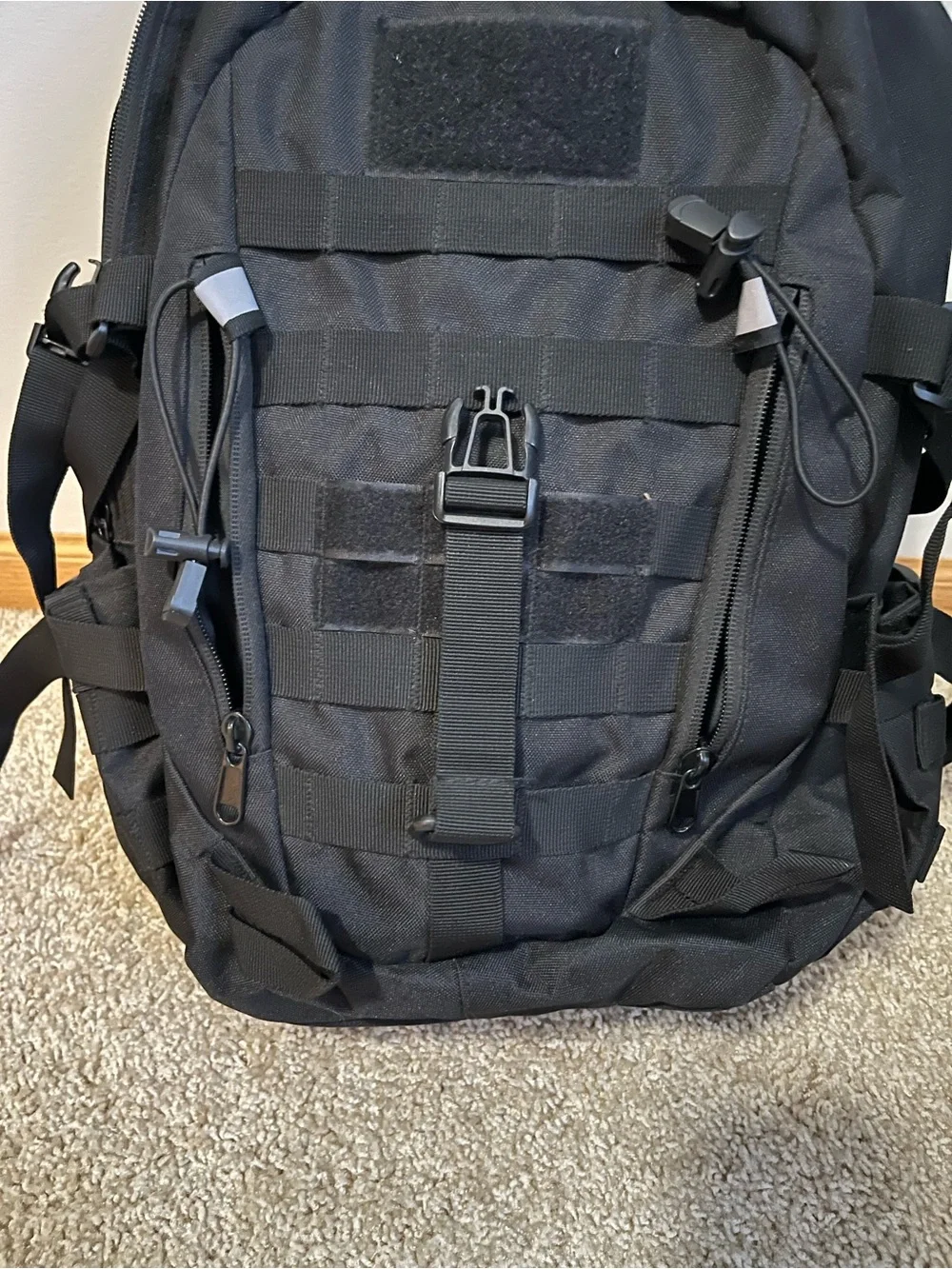 Tactical Black Men's Backpack - Heavy-Duty Nylon
